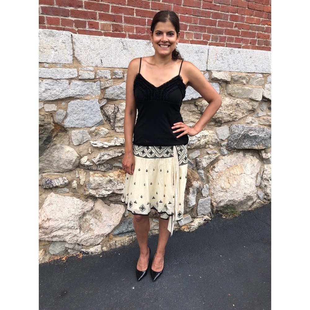 Temperley cream and black wrap skirt - boho chic